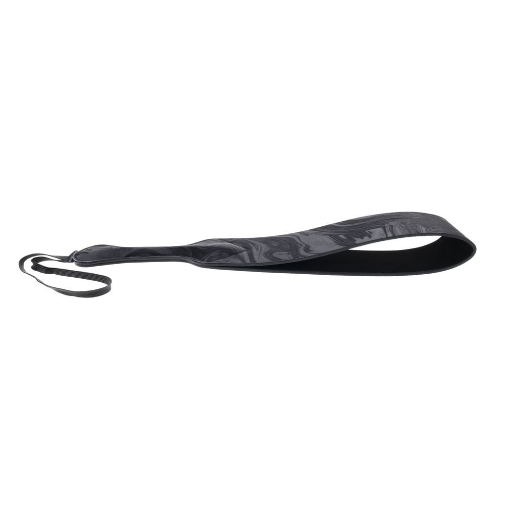 Sportsheets Velvet Noir Loop Paddle 42 cm Impact Toy with Vegan Leather and Wrist Loop Black Marbled Design Whips & Paddles