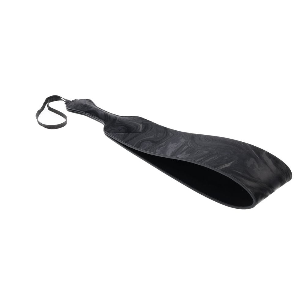 Sportsheets Velvet Noir Loop Paddle 42 cm Impact Toy with Vegan Leather and Wrist Loop Black Marbled Design Whips & Paddles