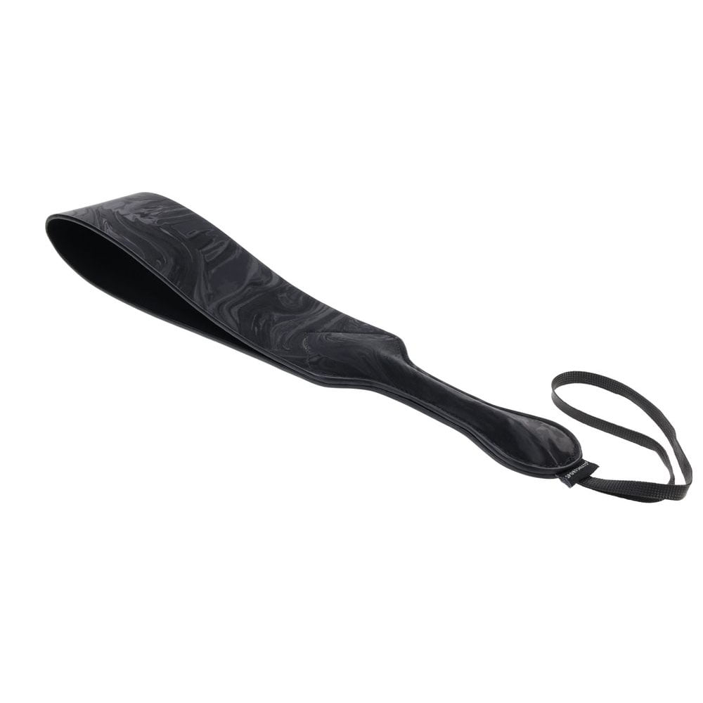 Sportsheets Velvet Noir Loop Paddle 42 cm Impact Toy with Vegan Leather and Wrist Loop Black Marbled Design Whips & Paddles