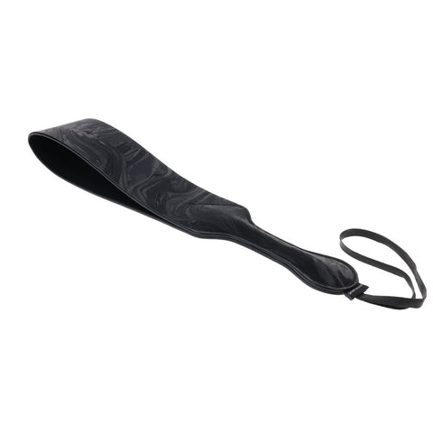 Sportsheets Velvet Noir Loop Paddle 42 cm Impact Toy with Vegan Leather and Wrist Loop Black Marbled Design Whips & Paddles