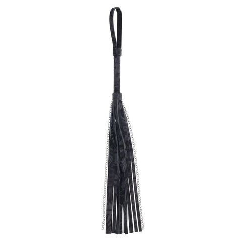 Sportsheets Velvet Noir Chain Flogger 43 cm Faux Leather and Hematite Chain Whip > Bondage Gear > Whips & Floggers