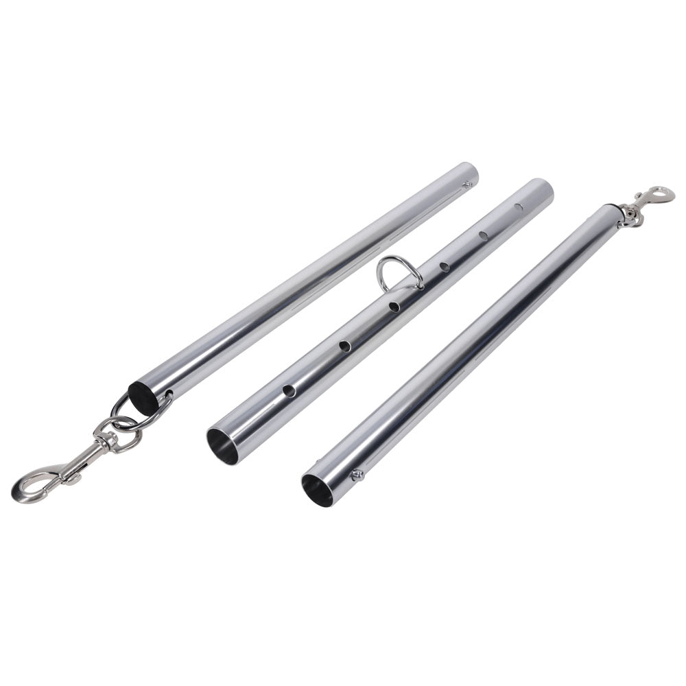 Sportsheets Signature Adjustable Spreader Bar – Silver Metal