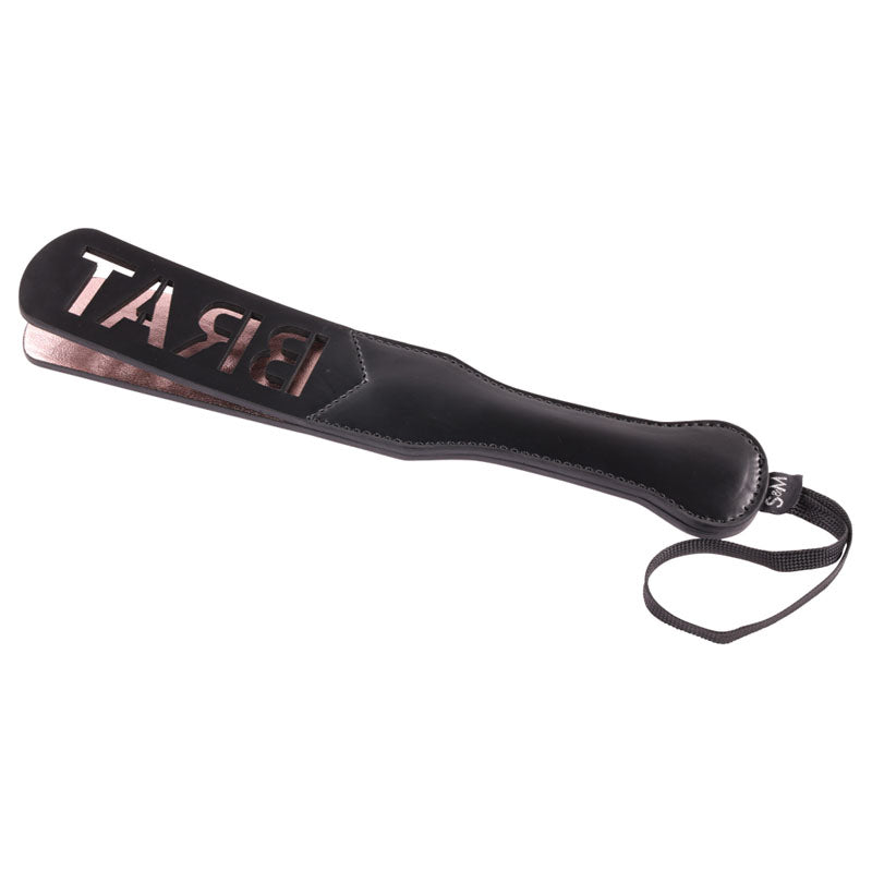 Sex And Mischief Brat Paddle - Faux Leather Wrist Strap Impact Paddle Secondary image