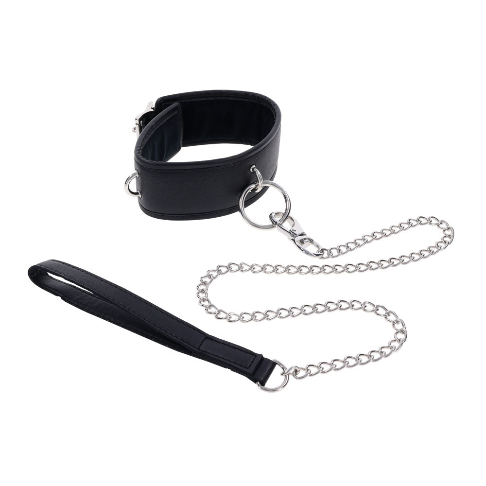 Edge Collar and Leash Neck Restraint with Heavy Duty Metal Leash > Clothes > Unisex Leather