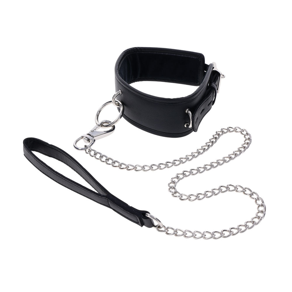 Edge Collar and Leash Neck Restraint with Heavy Duty Metal Leash > Clothes > Unisex Leather Main image