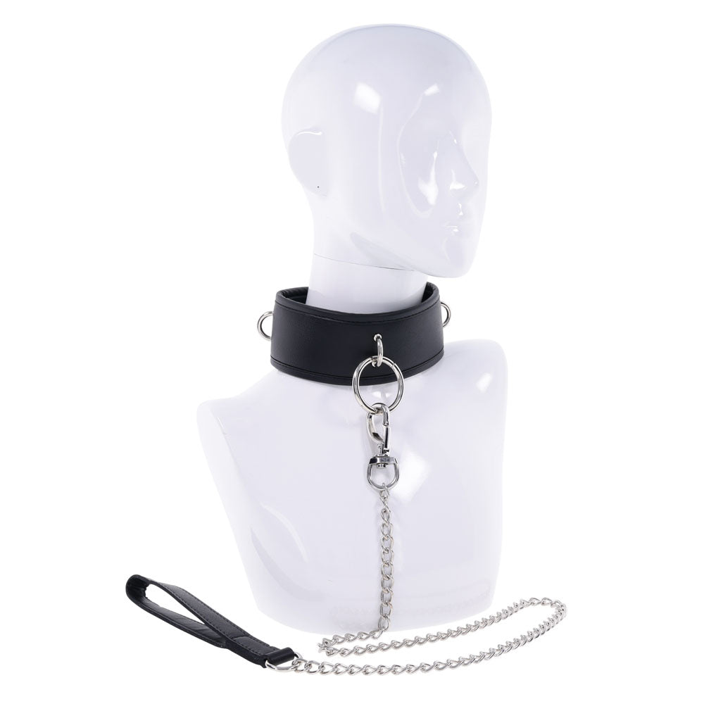 Edge Collar and Leash Neck Restraint with Heavy Duty Metal Leash > Clothes > Unisex Leather
