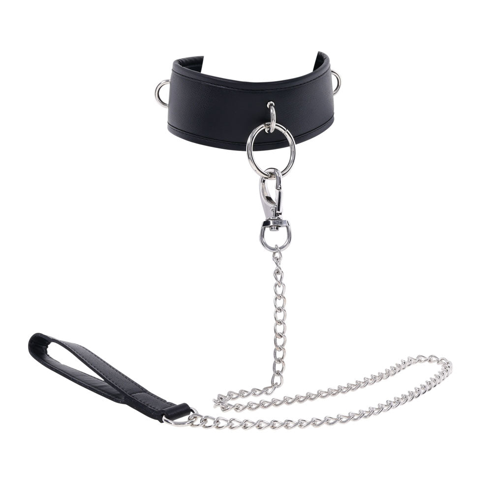 Edge Collar and Leash Neck Restraint with Heavy Duty Metal Leash > Clothes > Unisex Leather