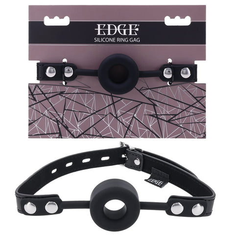 Edge Silicone Ring Gag – Mouth Restraint Bondage Accessory Black > Bondage Gear > Gags and Bits