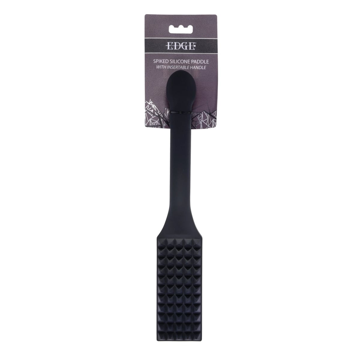 Edge Spiked Silicone Paddle – Spanking Paddle with Insertable Handle Black > Bondage Gear > Paddles Main image