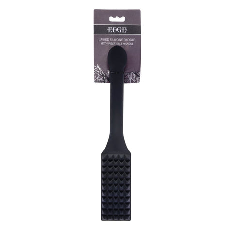 Edge Spiked Silicone Paddle – Spanking Paddle with Insertable Handle Black > Bondage Gear > Paddles