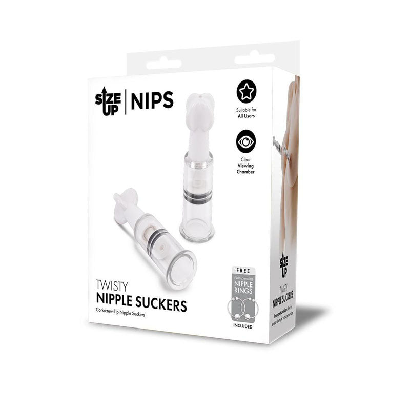 Size Up Twisty Nipple Suckers Small Set of 2 – Adjustable Nipple Suckers Clear > Sex Toys > Nipple Suckers