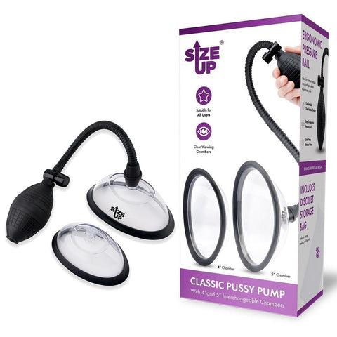 Size Up Classic (Black) – Vagina Pump with Two Interchangeable Chambers 10 cm and 12.7 cm Default Title > Pumps > Female Pumps