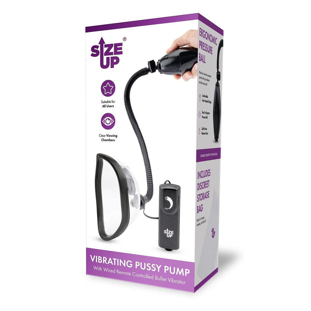 Size Up Vibrating Vagina Pump – Clear Chamber Vibrating Pussy Pump with Wired Dial Controller > Pumps > Female Pumps