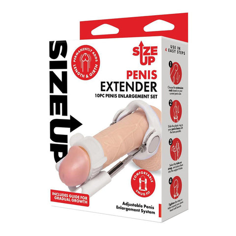 Size Up Penis Extender for Gradual Growth and Enhanced Confidence White PUMPS