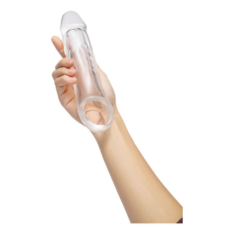 Size Up 2 Inch See-Thru Penis Extender with Ball Loop – Transparent Penis Extender SLEEVES