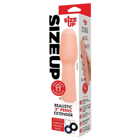 Size Up Realistic 2 Inch Penis Extender for Enhanced Length and Girth SLEEVES