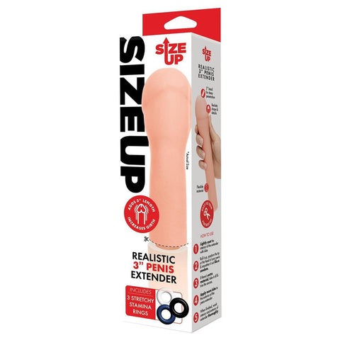 Size Up Realistic 3 Inch Penis Extender for Enhanced Pleasure SLEEVES