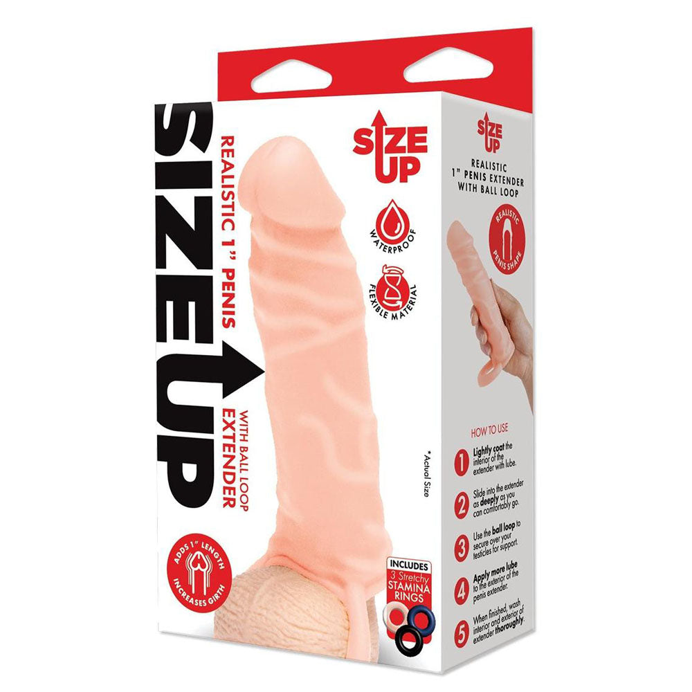 Size Up Realistic One Inch Penis Extender > Sex Toys For Men > Penis Sleeves