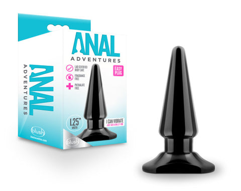 Anal Adventures Easy Plug Black 10.1 cm 4 Inch Butt Plug