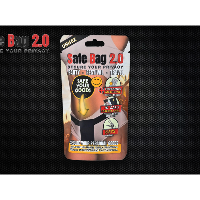 Safe Bag 2.0 Large Black Discreet Under-Clothing Security Pouch for Valuables > Essentials > Toy Storage