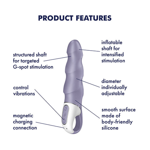 Satisfyer Air Pump Vibrator 1 Lilac USB Rechargeable Inflatable Vibrators - G Spot