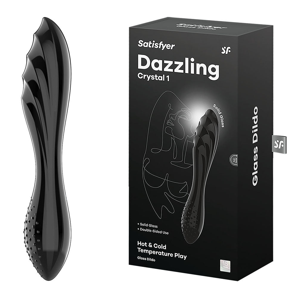 Satisfyer Dazzling Crystal 1 Borosilicate Glass Dildo Black > Glass > Dildos