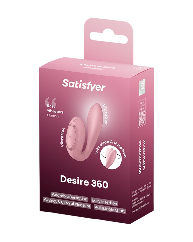 Satisfyer Desire 360 – Flexible Wearable Dual Stimulator - Old Rose > Sex Toys For Ladies > Panty Vibes