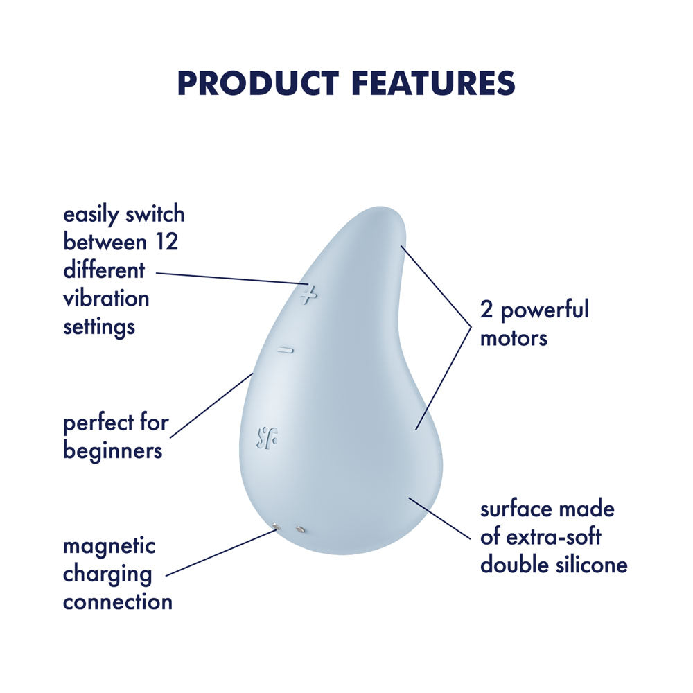 Satisfyer Dew Drop Compact Lay-On Vibrator 4 Inches STIMULATORS