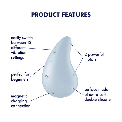 Satisfyer Dew Drop Compact Lay-On Vibrator 4 Inches STIMULATORS