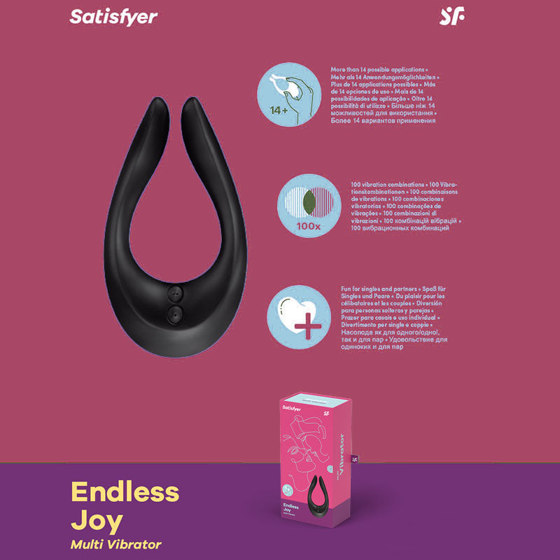 Satisfyer Endless Joy - USB Rechargeable Couples Stimulator - Black STIMULATORS