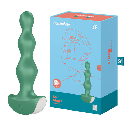Satisfyer Lolli Plug 2 Green - Intimate Anal Toy 3.5 Inch Butt Plugs - Vibrating