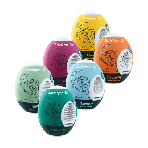 Satisfyer Masturbator Eggs Assorted 6 Pack - Compact Size Strokers - Cup|Egg