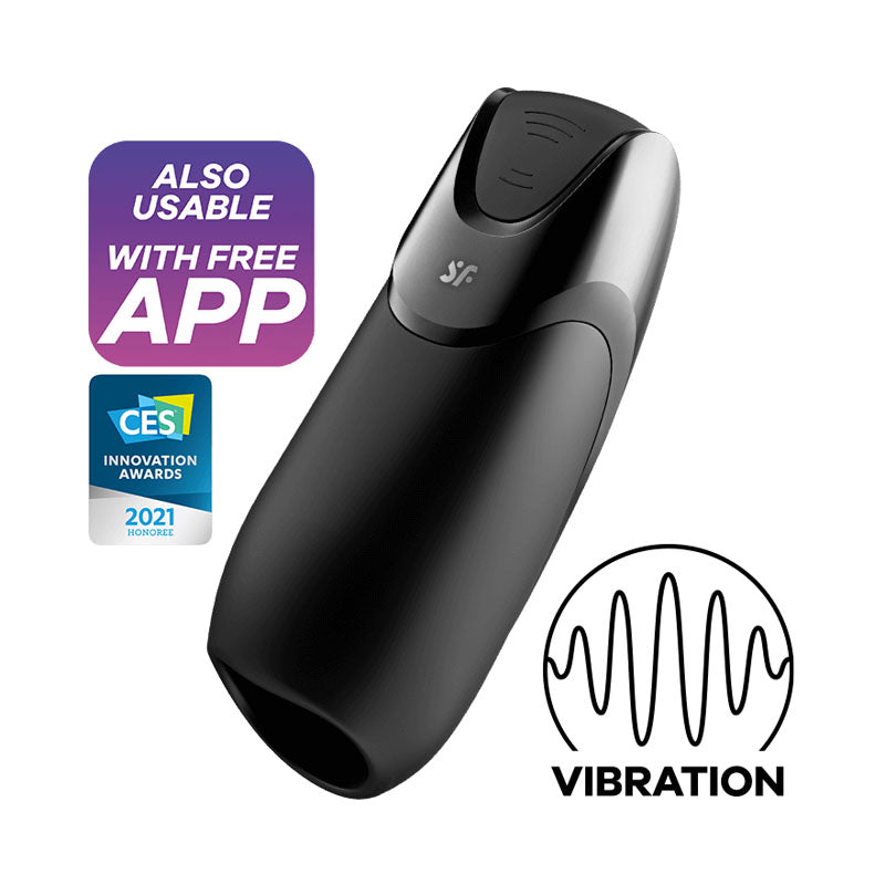 Satisfyer Men Vibration+ Black Vibrating Masturbator Strokers - Auto