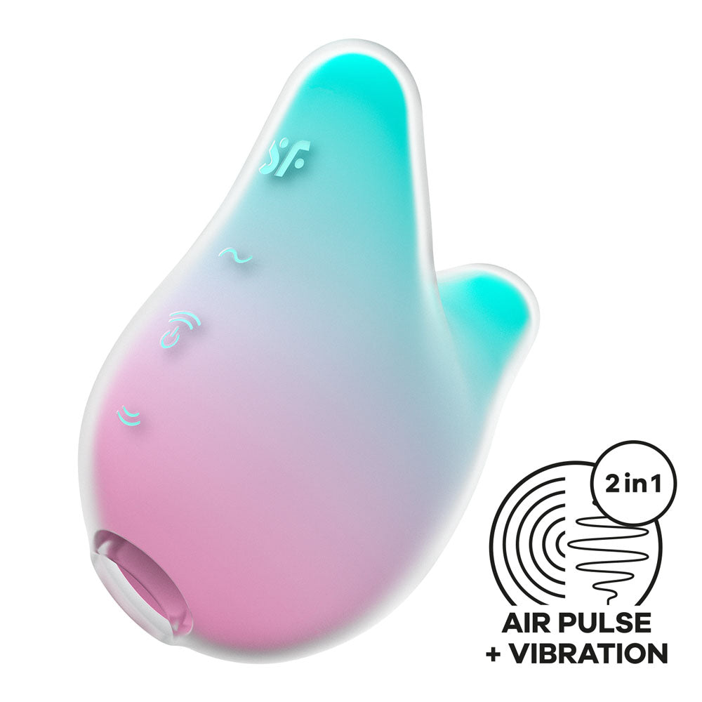 Satisfyer Mermaid Vibes USB Rechargeable Air Pulse Stimulator Mint/Pink AIR PULSATION