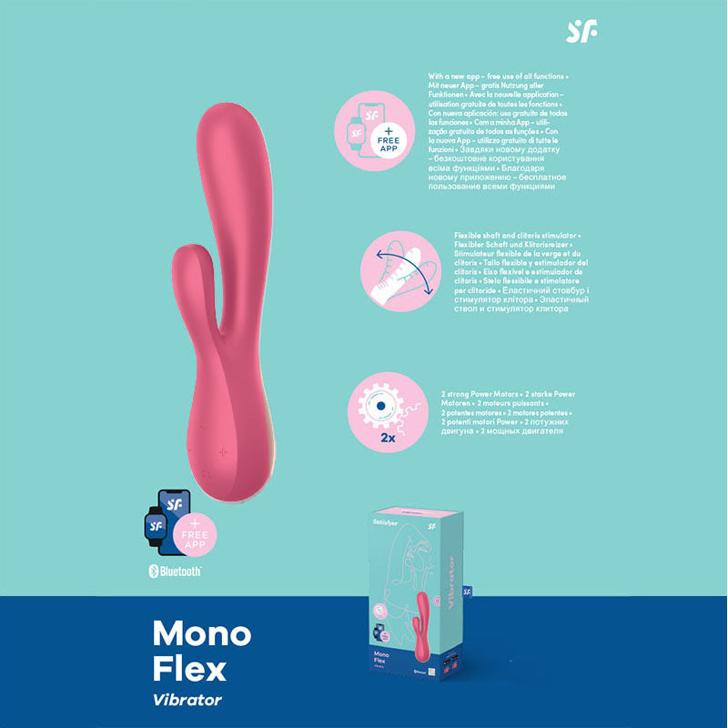 Satisfyer Mono Flex App Controlled USB Rechargeable Rabbit Vibrator VIBRATORS-RABBIT