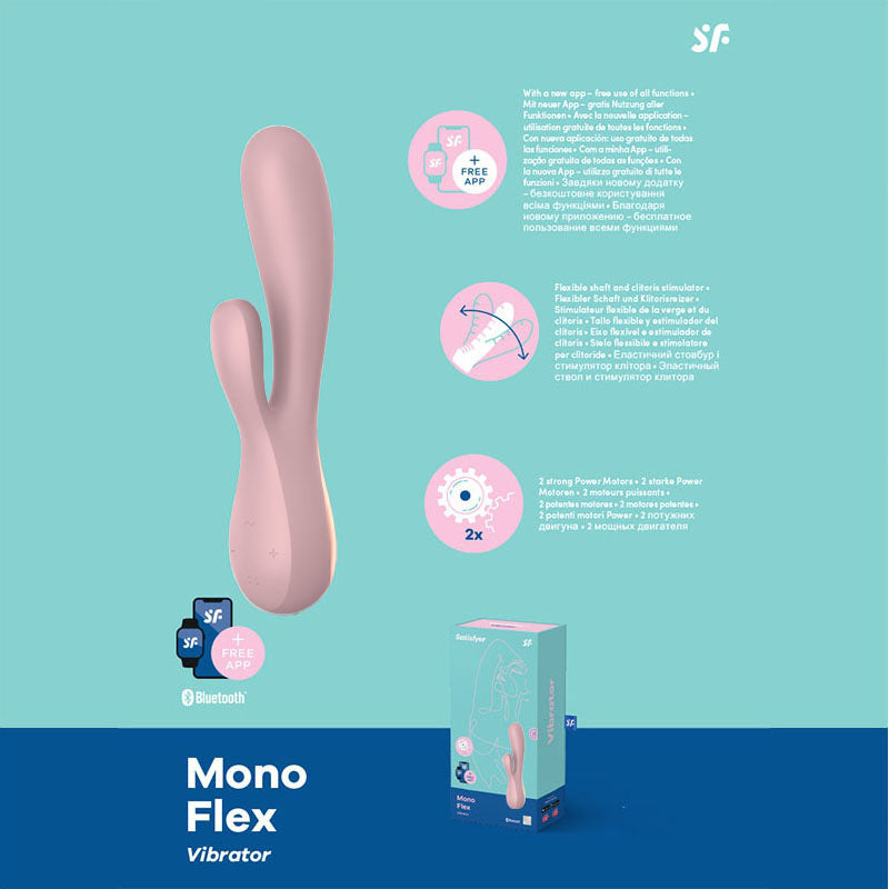 Satisfyer Mono Flex Mauve USB Rechargeable Rabbit Vibrator 10.5 Inch VIBRATORS-RABBIT