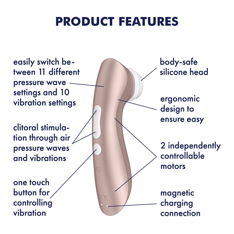 Satisfyer Pro 2+ Clitoral Stimulator Rechargeable Touch-Free 164mm USB Device > Sex Toys For Ladies > Air Pulsation