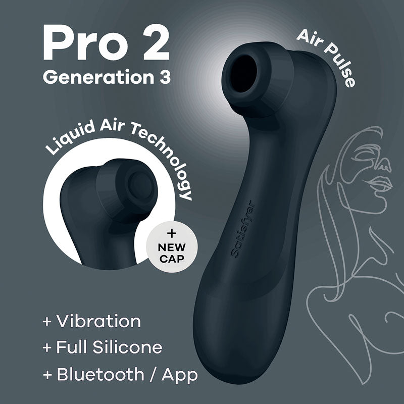 Satisfyer Pro 2 Gen 3 App Control Clitoral Stimulator in Black STIMULATORS