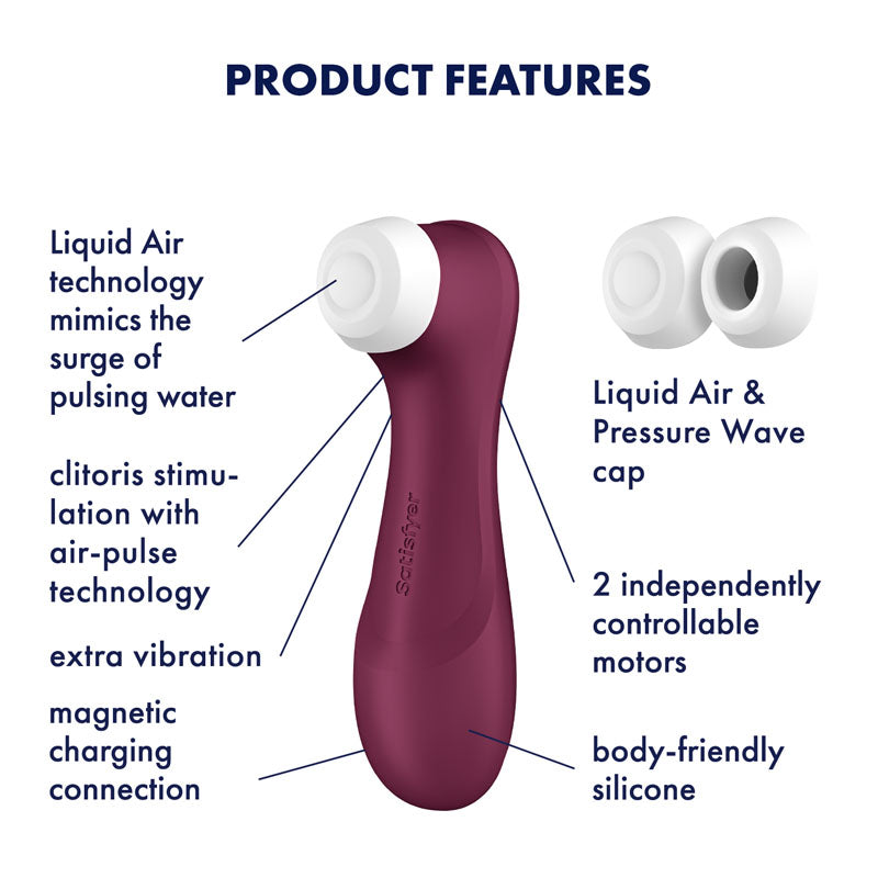 Satisfyer Pro 2 Gen 3 Clitoral Stimulator in Wine Red AIR PULSATION