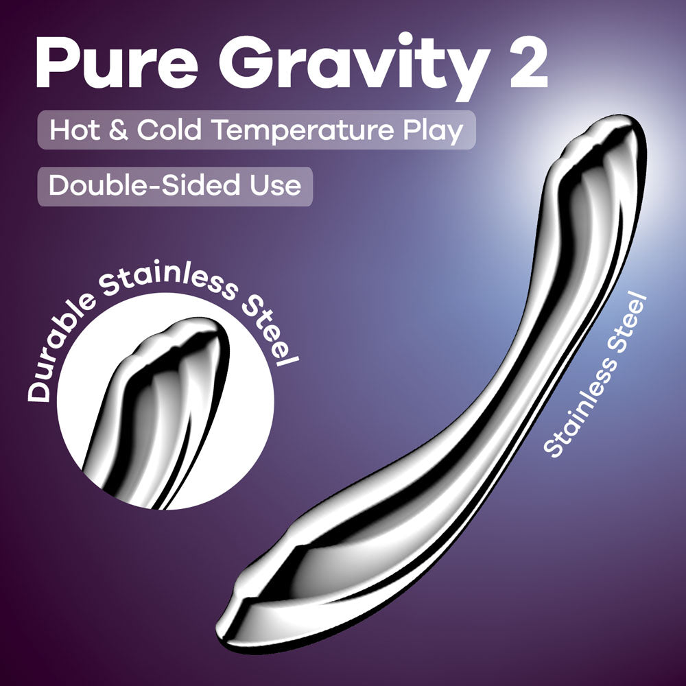 Satisfyer Pure Gravity 2 Stainless Steel 21cm Dildo Secondary image