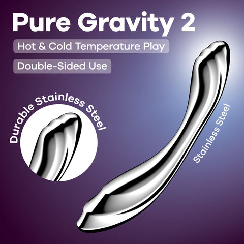 Satisfyer Pure Gravity 2 Stainless Steel 21cm Dildo DONGS