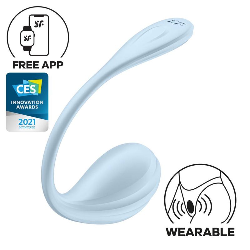 Satisfyer Smooth Petal Wearable App Connect Vibrator Blue Panty Vibrators