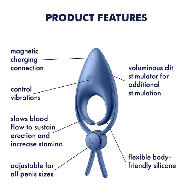 Satisfyer Sniper - Vibrating Adjustable Lasso Cock Ring Cock Rings Vibrating