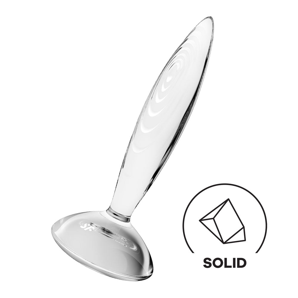 Satisfyer Sparkling Crystal 8 Inch Solid Glass Dildo with Texture Secondary image