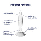 Satisfyer Sparkling Crystal 8 Inch Solid Glass Dildo with Texture > Glass > Dildos
