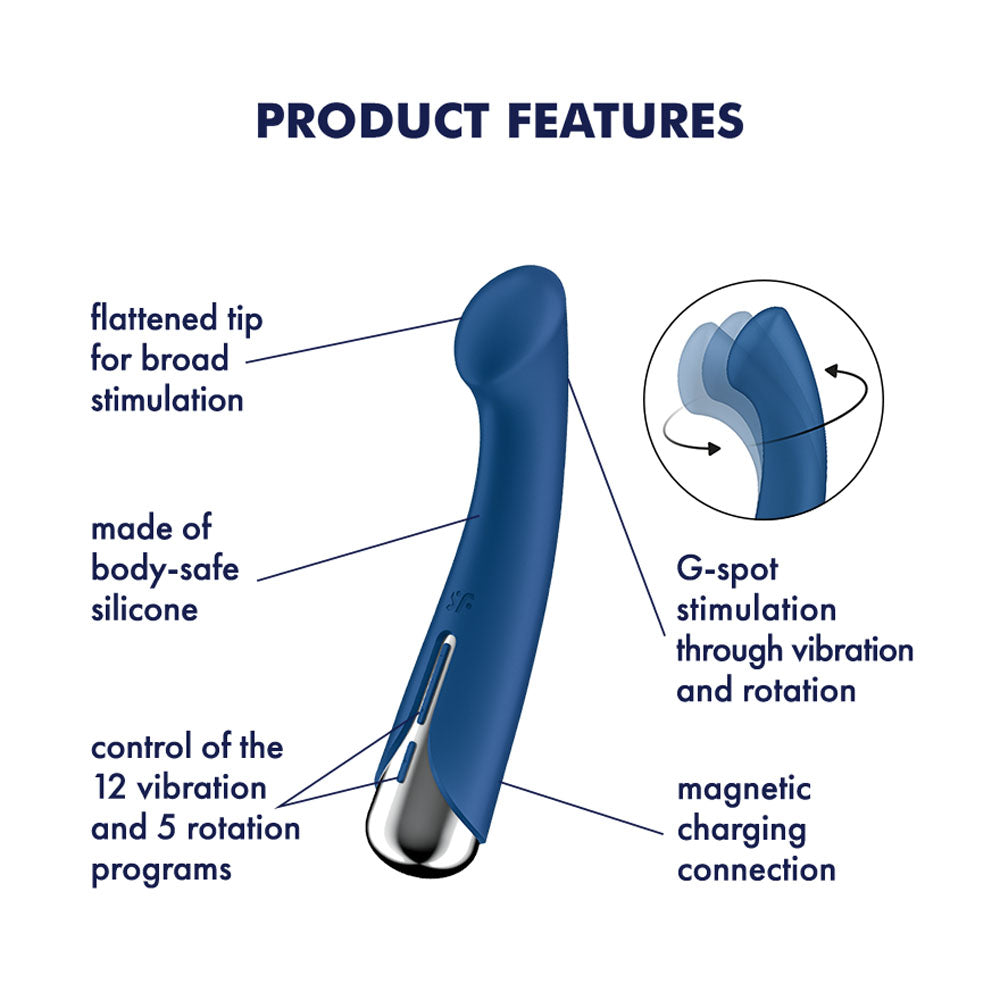 Satisfyer Spinning G-Spot 1 - Blue Vibrators - G Spot