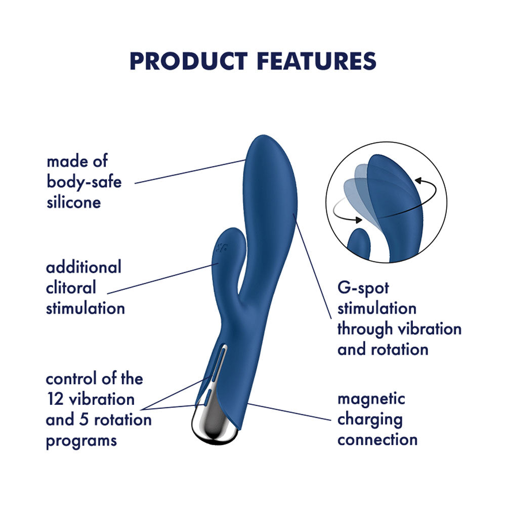 Satisfyer Spinning Rabbit 1 (Blue) – Waterproof Rabbit Vibrator > Vibrators > Ladies > Rabbit