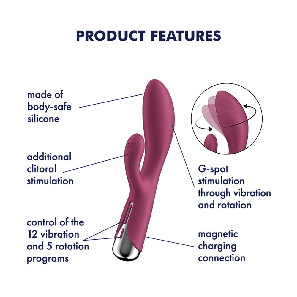 Satisfyer Spinning Rabbit 1 Red VIBRATORS-RABBIT
