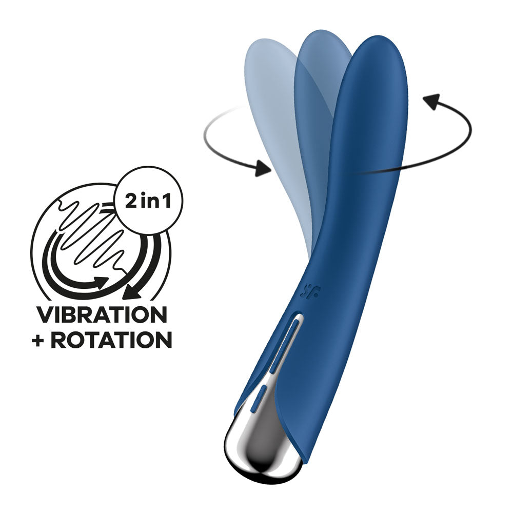 Satisfyer Spinning Vibe 1 Blue 17.8 cm USB Rotating Vibrator Vibrators