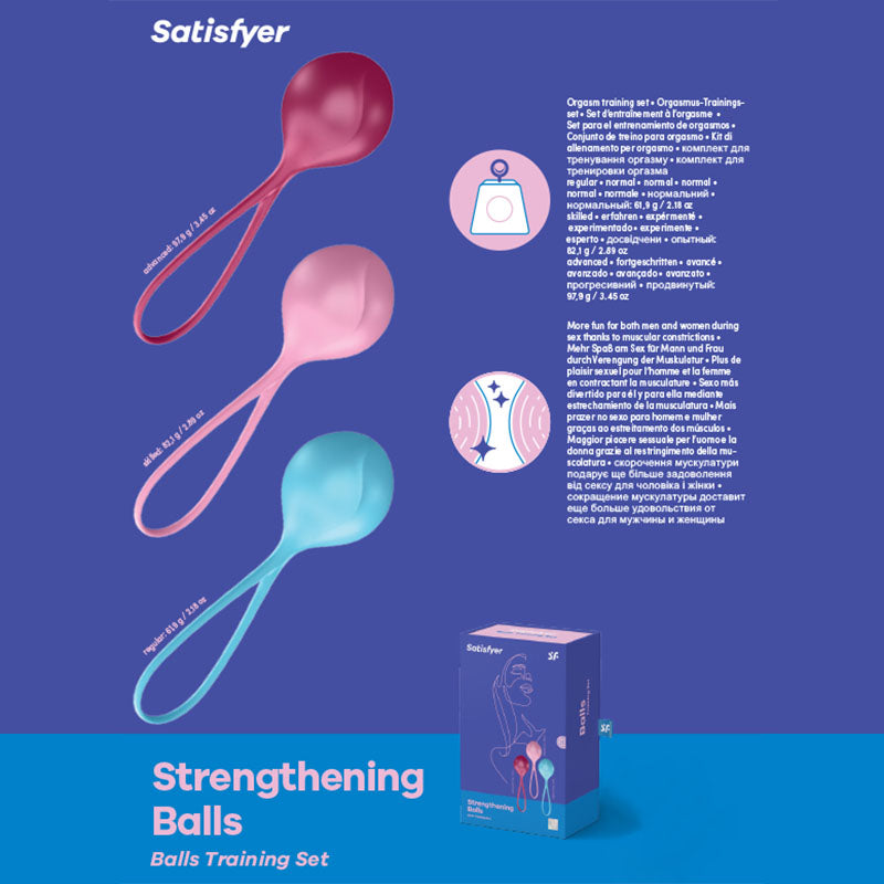 Satisfyer Strengthening Balls Weighted Pelvic Floor Kegel Balls Set of 3 > Sex Toys For Ladies > Kegel Exercise